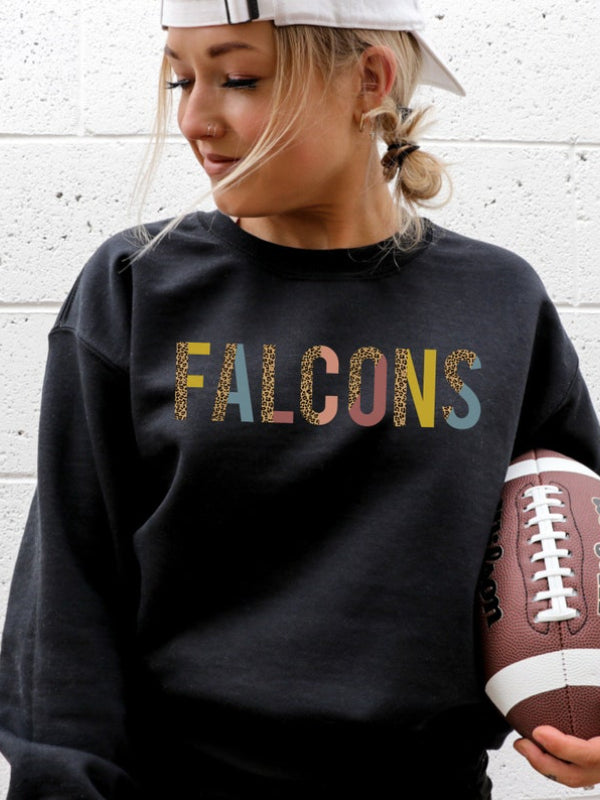 Ladies Falcons Letter Printed Sweatshirts