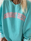Ladies Sunday Best Oversized Crew Neck Sweatshirt