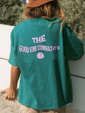 Ladies The Good Vibes Consultants Printed Oversized Tee