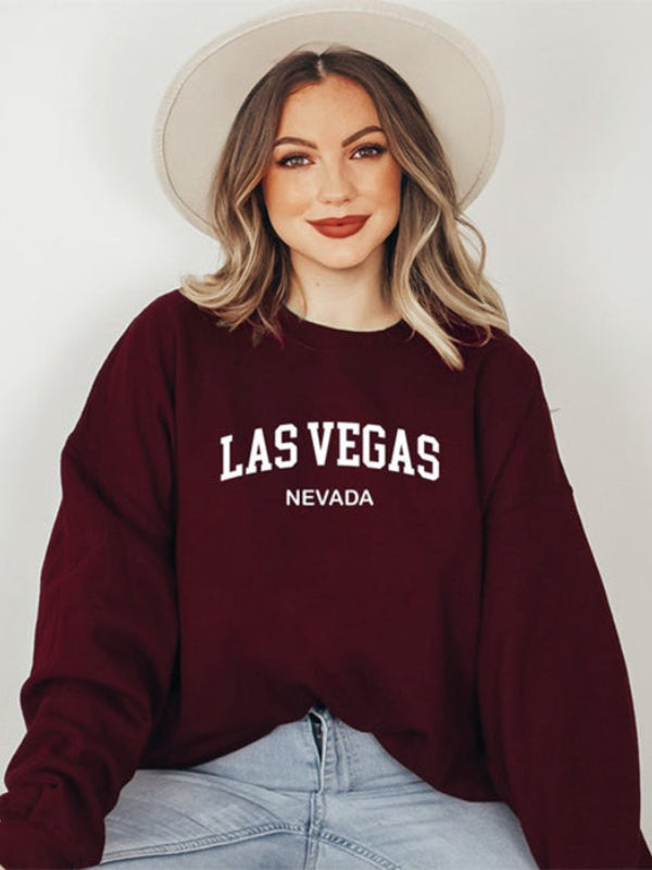 Ladies Las Vegas Nevada Letter Printed Sweatshirts