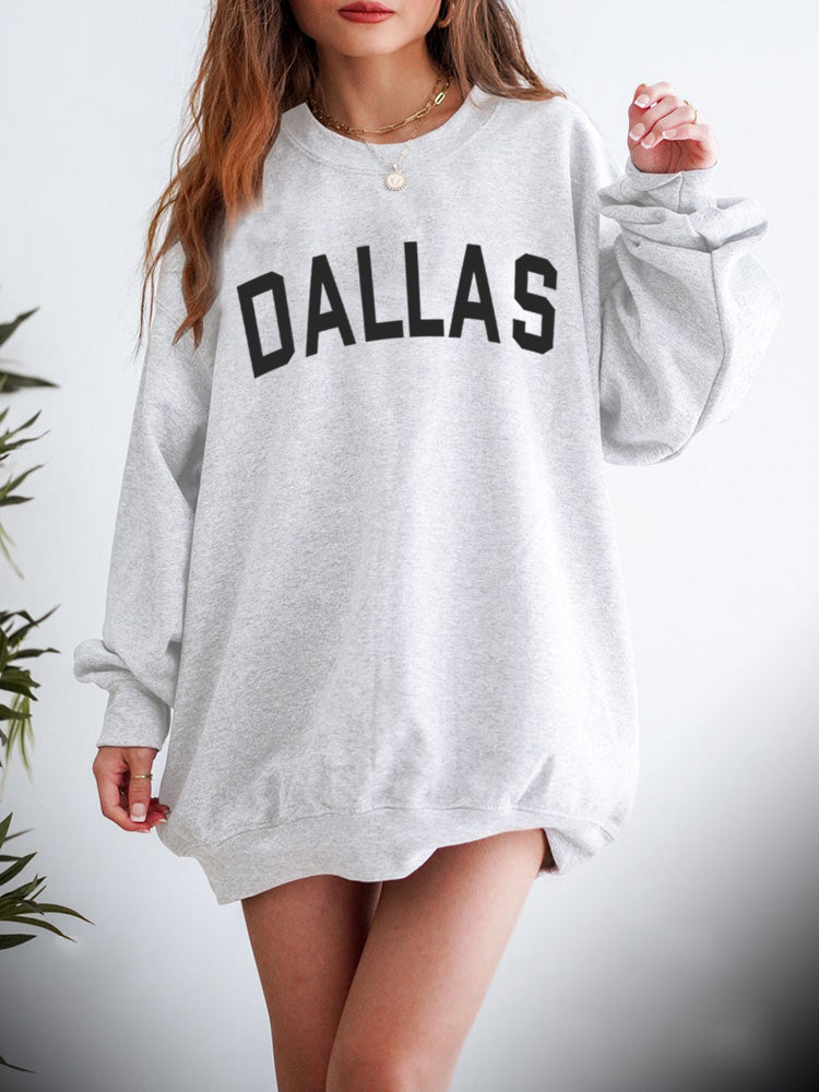 Ladies Dallas Printed Crewneck Sweatshirts