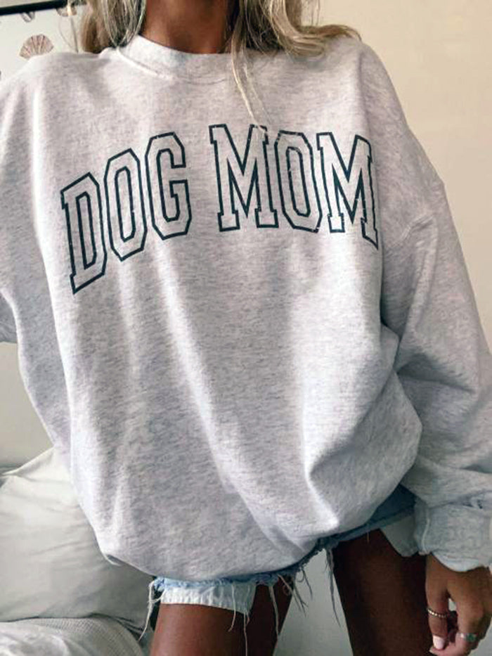 Womens Dog Mom Crewneck Sweatshirts