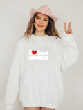 I Heart Love Hot Moms Crewneck Sweatshirts