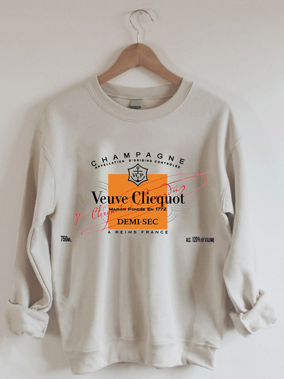 Morefavor Champagne Veuve Rose Crewneck Sweatshirt