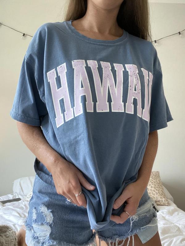 Ladies Hawaii Printed Short Sleeve T-shirt