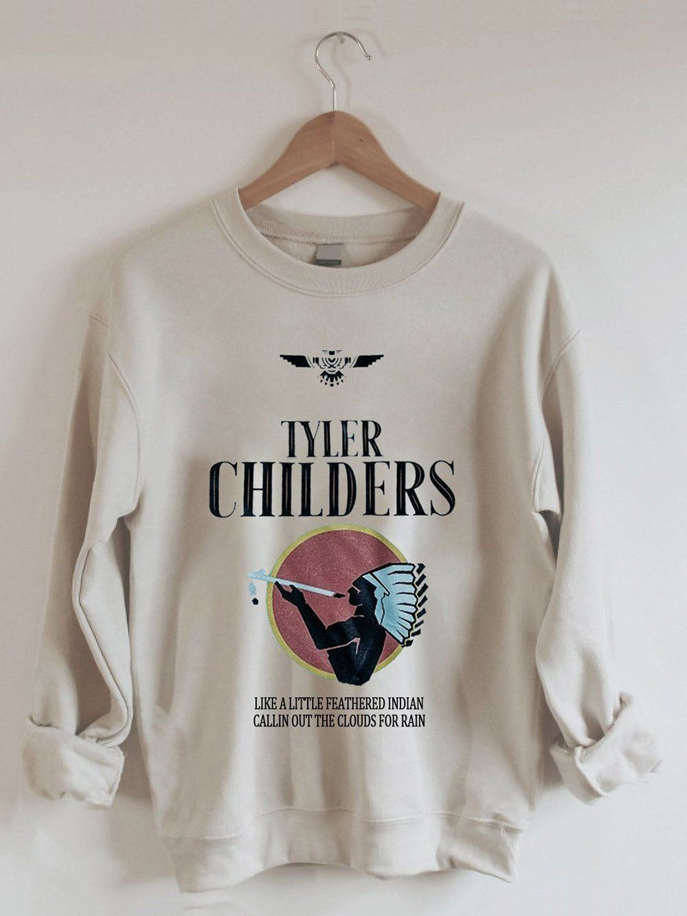 Tyler Childers Feathered Indian Crew Neck Sweatshirts