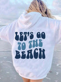 Let's Go To The Beach Printed Preppy Hoodie