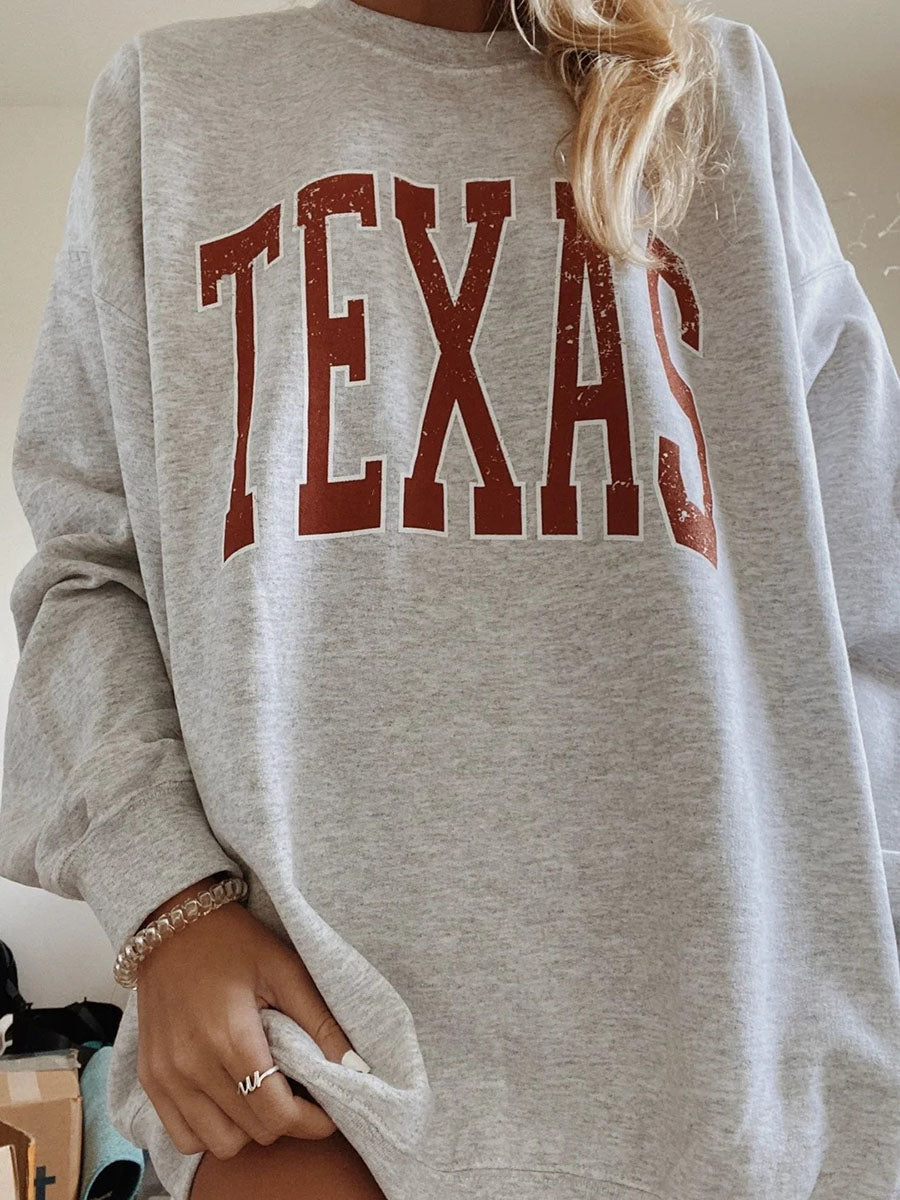 Womens Texas Crewneck Long Sleeve Sweatshirts