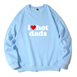 Oversized I Love Hot Dads Crewneck Sweatshirts