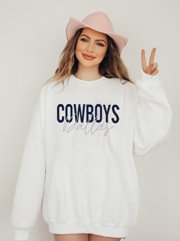 Ladies Cowboys Dallas Letter Printed Sweatshirts