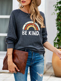 Ladies Be Kind Letter Graphic Sweatshirts